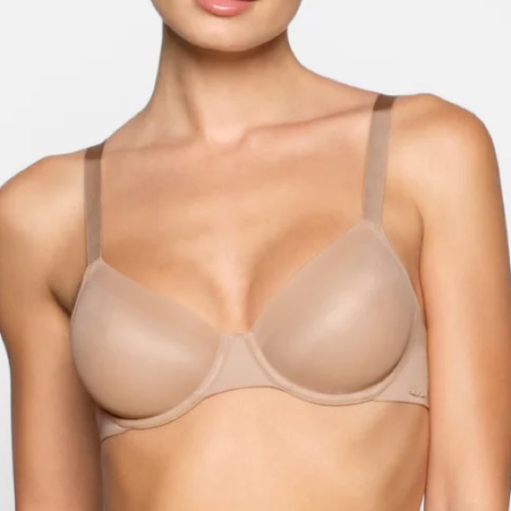 NWT no show molded unlined Demi bra skims 38DD clay - Picture 3 of 8